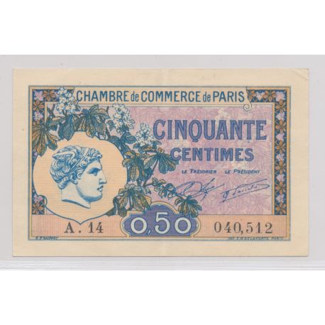 Dept75 - 50 Centimes 1920 - Paris - TTB+