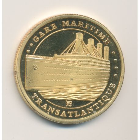 Médaille - Paquebot Transatlantique - gare maritime - Cité de la mer - Cherbourg - 32mm 
