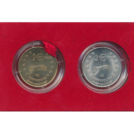 Coffret - 1 et 2 Euro - Cherbourg - 1997