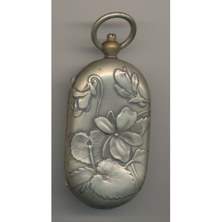 Porte Louis - 10 et 20 Francs Or - motif fleurs - métal argenté - Ref11