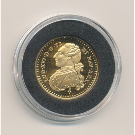 Médaille Or - Louis XVI - Refrappe 1/2 Louis d'or 1775 A - FDC