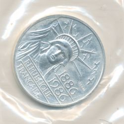 100 Francs Statue de la liberté - 1986 essai - argent - SPL