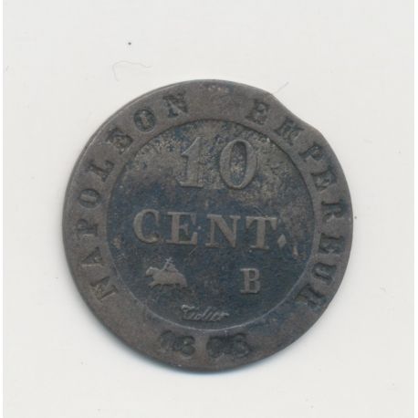 10 Centimes à l'N couronné - 1808 B Rouen - TTB