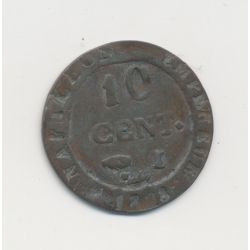 10 Centimes à l'N couronné - 1808 I Limoges - TB