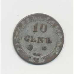 10 Centimes à l'N couronné - 1810 H La rochelle - TB/TB+