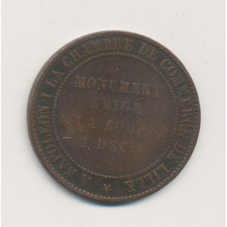 Module 10 Centimes - 1854 - Napoléon III - monument érigé à la Bourse - bronze - TB