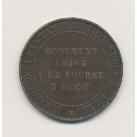 Module 10 Centimes - 1854 - Napoléon III - monument érigé à la Bourse - bronze - TB+