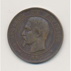 10 Centimes - 1853 BB Strasbourg - Napoléon III Tête nue - bronze - TTB+