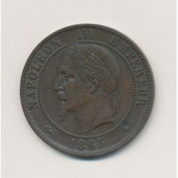 10 Centimes - 1863 A Paris - Napoléon III Tête laurée - bronze - TTB+/SUP