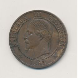 10 Centimes - 1865 A Paris - Napoléon III Tête laurée - bronze - SUP+