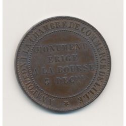 Napoléon III Tête nue - 10 centimes 1854 - Visite chambre de commerce de Lille - bronze - TTB+