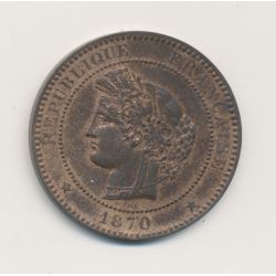 10 Centimes Cérès - 1870 A Paris - bronze - SUP+