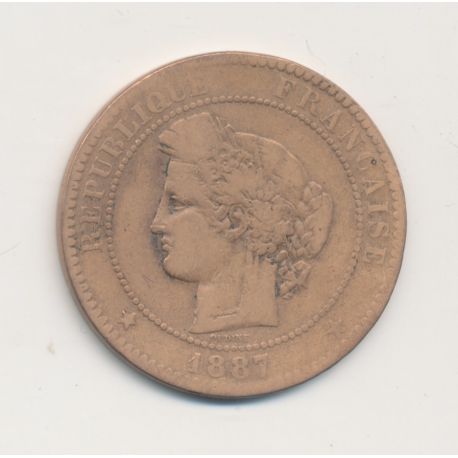 10 Centimes Cérès - 1887 A Paris - bronze - B/TB