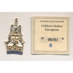 Copie - Ordre de la couronne de Westphalie - avec certificat