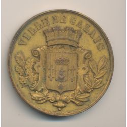 Médaille - Académie de musique - Ville de Calais - bronze doré - 51mm - TTB