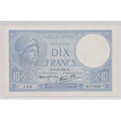 10 Francs Minerve bleu - 17.12.1940 - B.77928 - TTB+