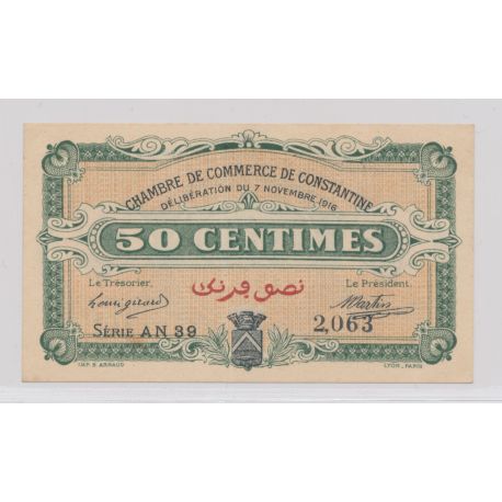 50 Centimes 1916 - Constantine - Série AN 39 - TTB+