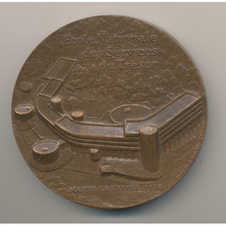 Médaille - École nationale des services du trésor - Marne la vallée 1978 - bronze - 63mm - SUP