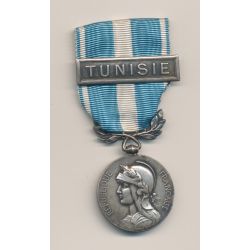 Médaille coloniale - avec barrette Tunisie - 1er type - en argent