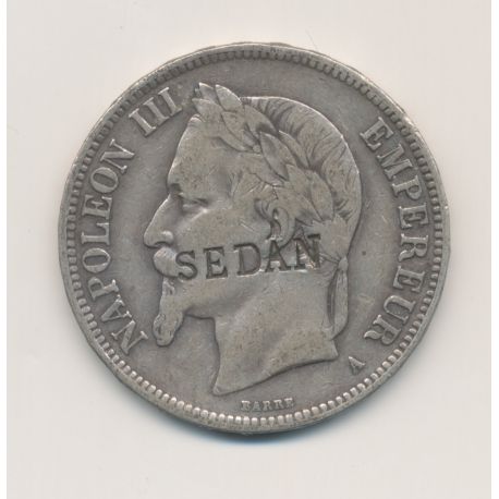 Monnaie satirique - 5 Francs 1868 A gravé SEDAN - Napoléon III - TTB