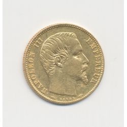 Napoléon III Tête nue - 5 Francs Or Petit module - 1854 A Paris - Tranche cannelée - TTB/SUP