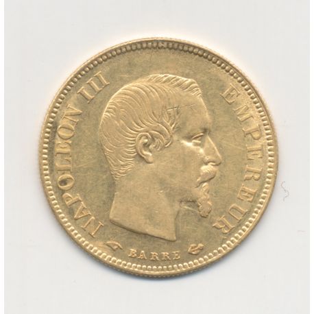 10 Francs Or - 1858 A Paris - grand module - Napoléon III Tête nue - SUP