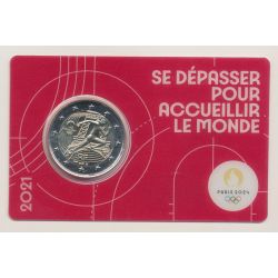 2 Euro 2021 - JO Paris 2024 - coincard rouge