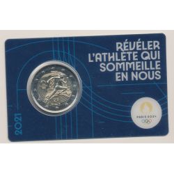 2 Euro 2021 - JO Paris 2024 - coincard bleu