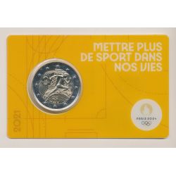 2 Euro 2021 - JO Paris 2024 - coincard jaune