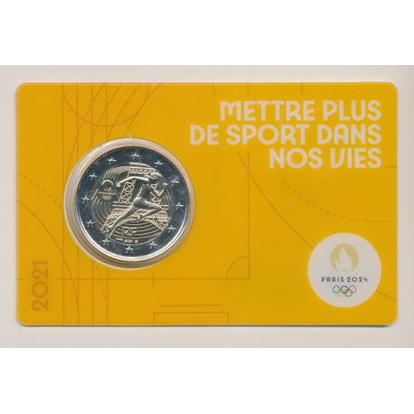 2 Euro 2021 - JO Paris 2024 - coincard jaune