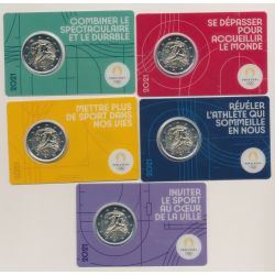 2 Euro 2021 - JO Paris 2024 - Lot 5 coincard différentes