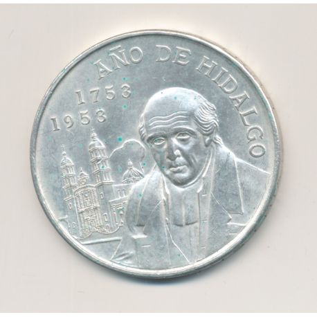 Mexique - 5 Pesos 1953 - Hidalgo - argent - TTB+