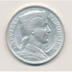 Lettonie - 5 Lati 1929 - argent - TTB+