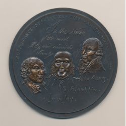 Médaille - Indépendance des 13 états Américains - bronze - 1976 - 90mm - N°109/500 - D.Ponce - Neuf