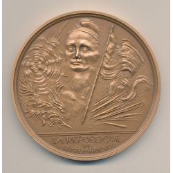 Médaille - la république  - Bicentenaire de la révolution Française - bronze - 77mm