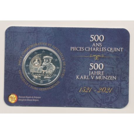 Coincard - 2 Euro Belgique 2021 - Charles V - version Française