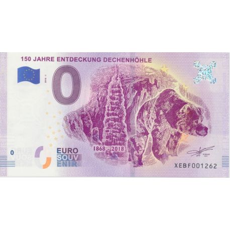 Billet 0€ - Allemagne - 150 jähre Entdeckung rechenhohle - 2018-1 - N°1262