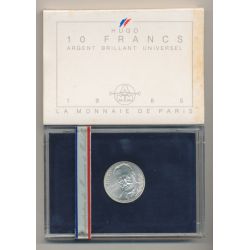 Coffret - 10 Francs Victor Hugo - 1985 - argent Brillant Universel - complet