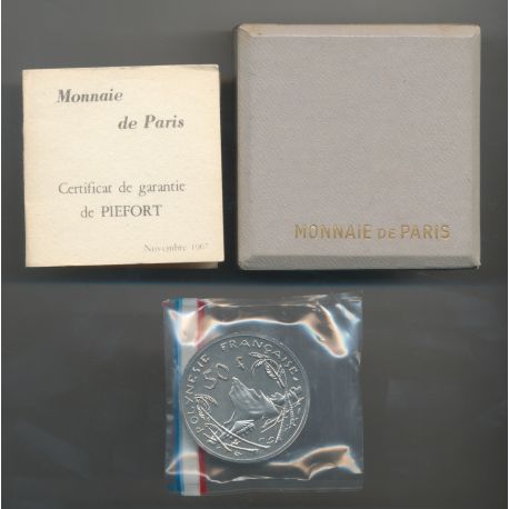 Piéfort - 50 Francs 1967 - Polynésie Française - nickel - FDC