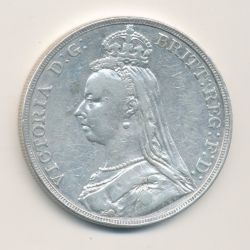 Angleterre - 1 Crown 1890 - Victoria - argent - TB