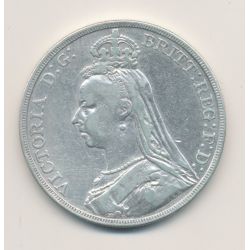 Angleterre - 1 Crown 1889 - Victoria - argent - TB/TB+