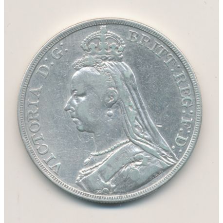 Angleterre - 1 Crown 1889 - Victoria - argent - TB/TB+