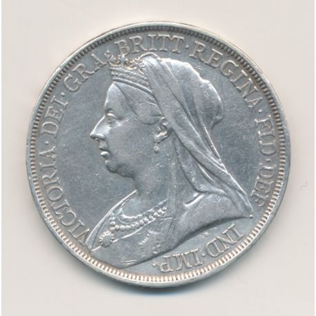 Angleterre - 1 Crown 1893 LVI - Victoria - argent - TTB+