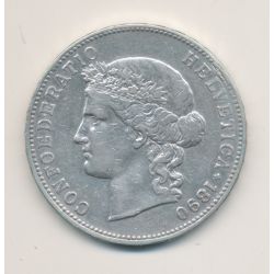 Suisse - 5 Francs - 1890 B Berne  - argent - TTB