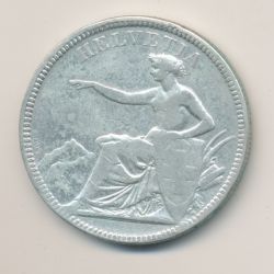 Suisse - 5 Francs - 1874 B. Bruxelles - argent - TB/TB+