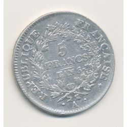 5 Francs Union et Force - AN 5 A Paris - TB/TB+