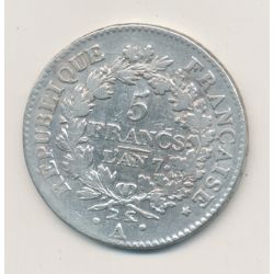 5 Francs Union et Force - AN 7 A Paris - TB/TB+