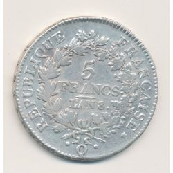 5 Francs Union et Force - AN 8 Q Perpignan - TB+