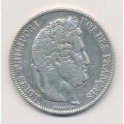 5 Francs Louis philippe I - 1840 W Lille - Type cornue - TB