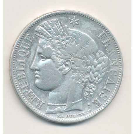5 Francs Cérès - 1849 A Paris - main/chien - 2e République - TB+